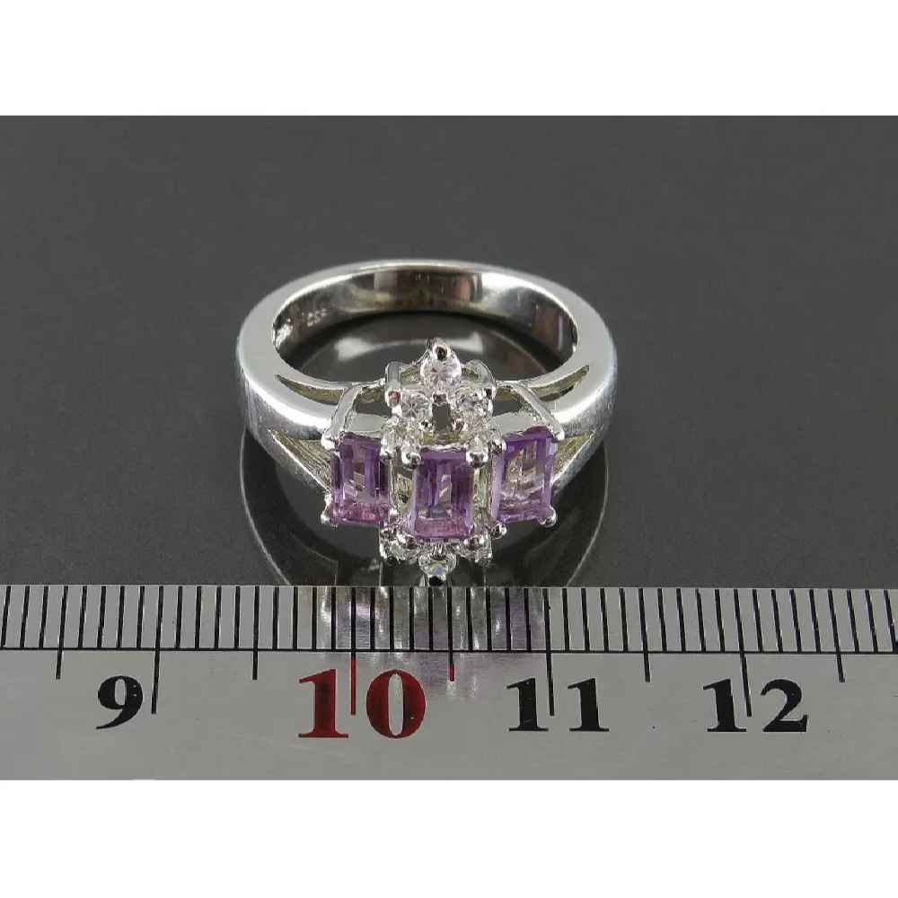 Lila Amethyst Silberring für Damen Maleka