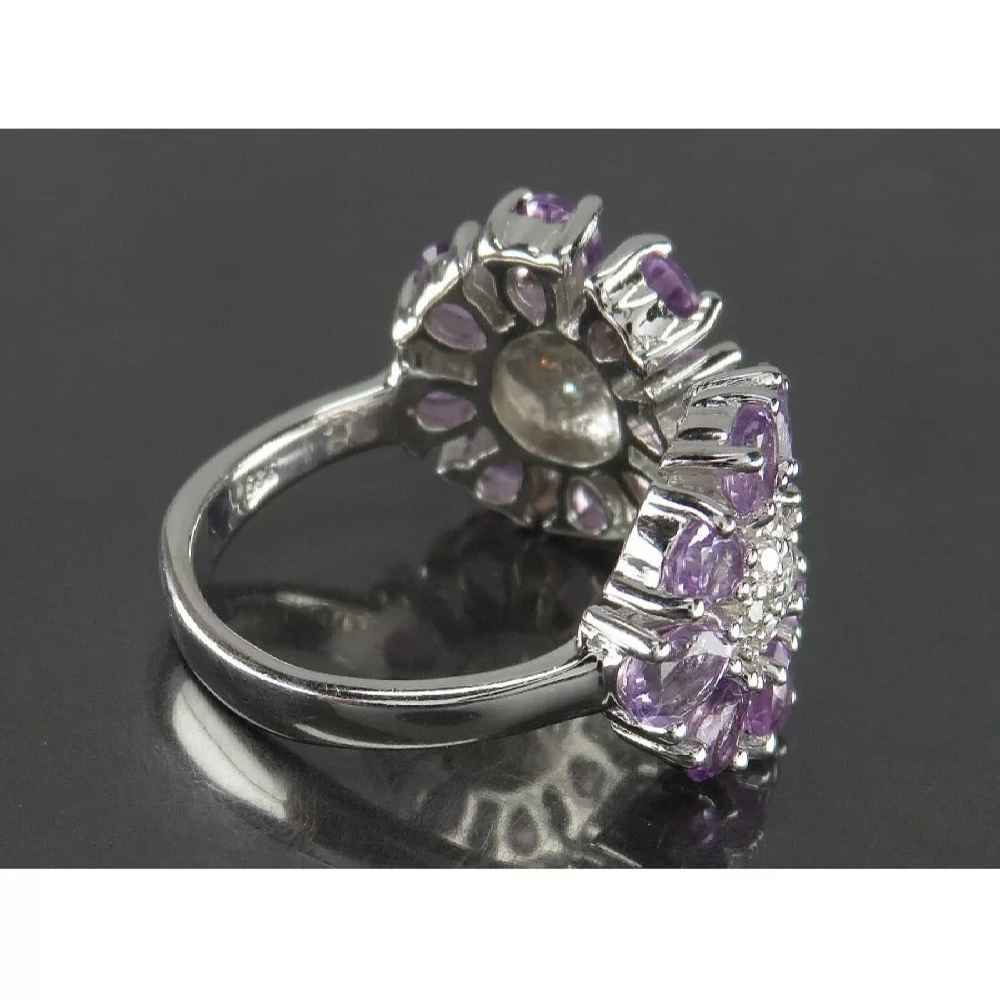 Lila Amethyst Silberring für Damen Shokofeh