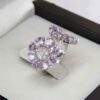Lila Amethyst Silberring für Damen Shokofeh