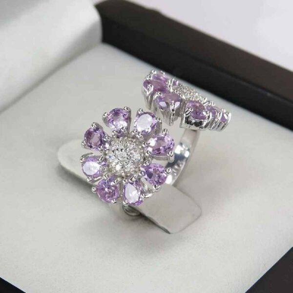 Lila Amethyst Silberring für Damen Shokofeh