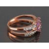 Lila Amethyst Silberring für Damen Blume
