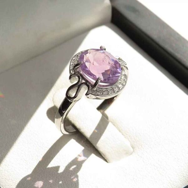 Lila Amethyst Silberring für Damen Nazi