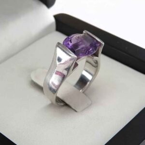 Lila Amethyst Silberring für Damen Mahlagha