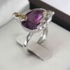 Lila Amethyst Silberring für Damen Bahar