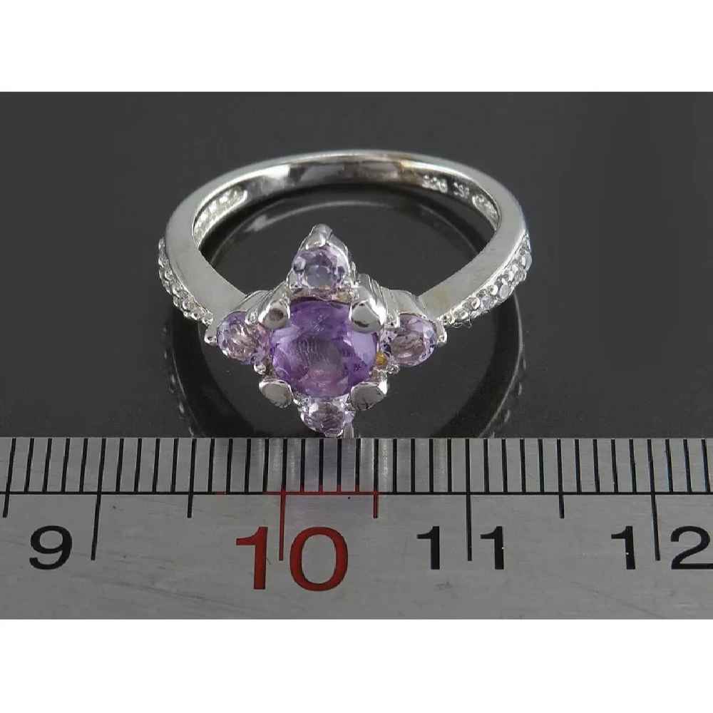 Lila Amethyst Silberring für Damen Sara