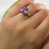 Lila Amethyst Silberring für Damen Mahshid