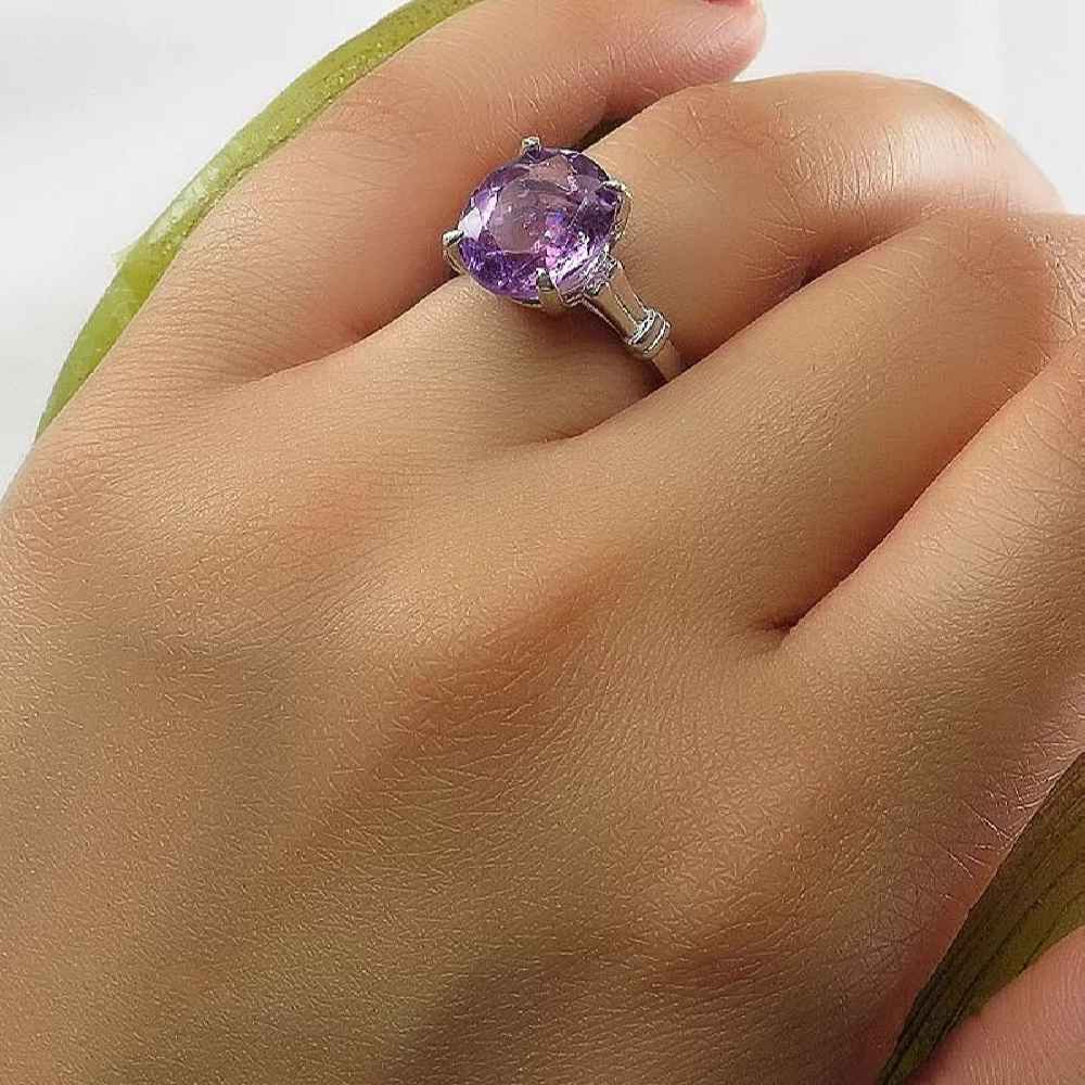 Lila Amethyst Silberring für Damen Mahshid