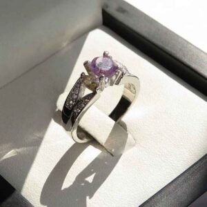 Lila Amethyst Silberring für Damen Sanaz