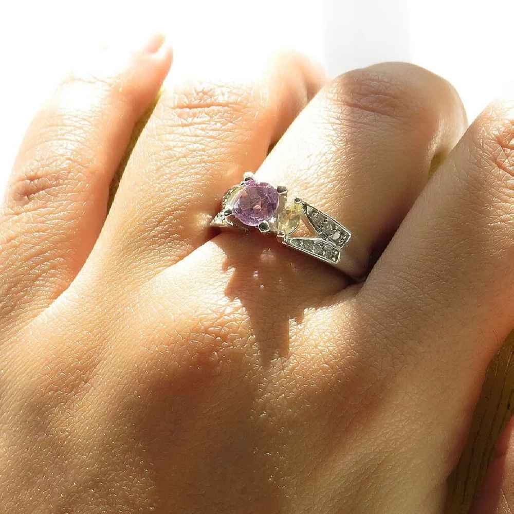 Lila Amethyst Silberring für Damen Sanaz