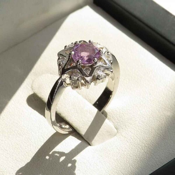Lila Amethyst Silberring für Damen Setareh
