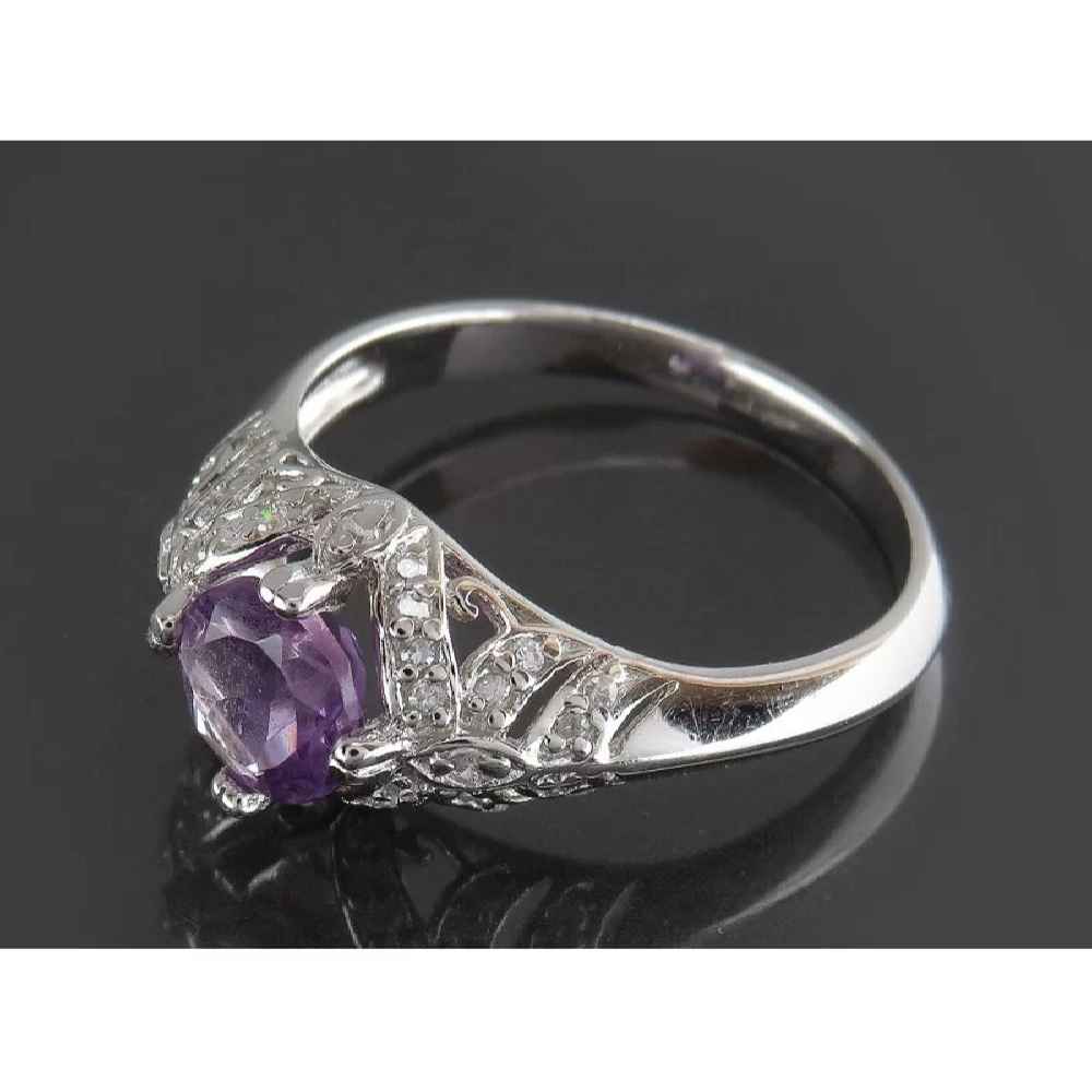 Lila Amethyst Silberring für Damen Sahar