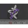 Lila Amethyst Silberring für Damen Schmetterling