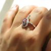 Lila Amethyst Silberring für Damen