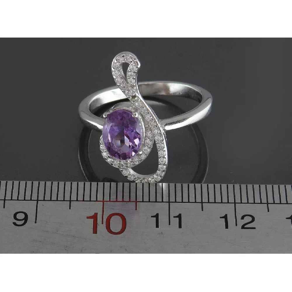 Lila Amethyst Silberring für Damen
