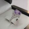 Lila Amethyst Silberring für Damen Prinzessin