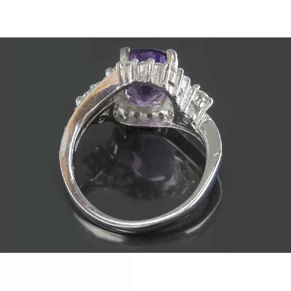 Lila Amethyst Silberring für Damen Prinzessin