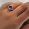 Lila Amethyst Silberring für Damen Prinzessin