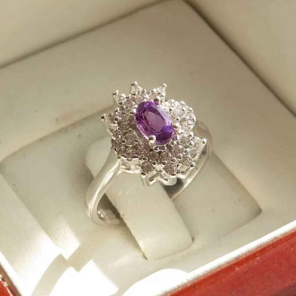Lila Amethyst Silberring für Damen Sarvenaz
