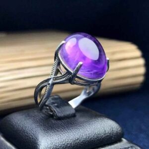 Lila Amethyst Silberring für Damen
