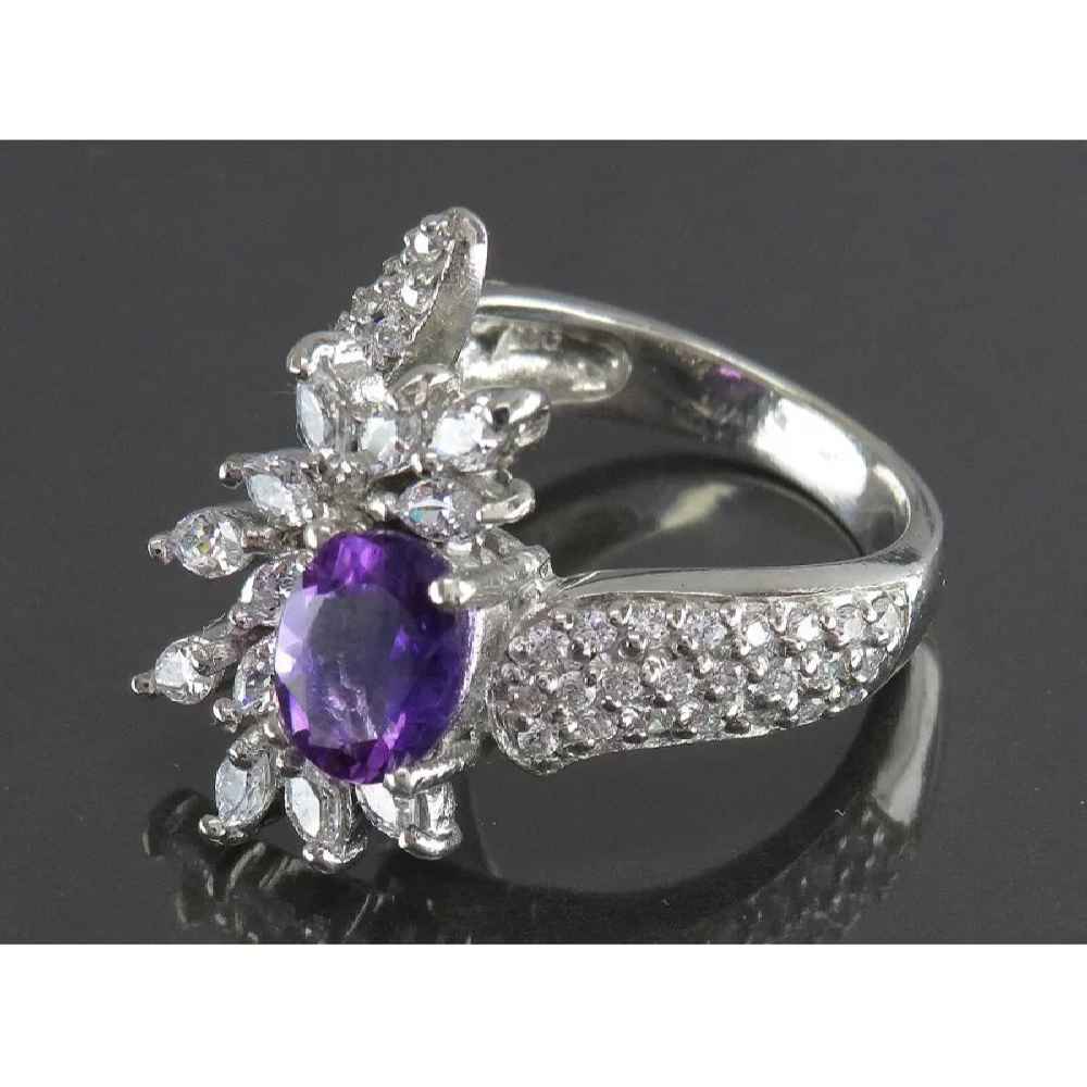Lila Amethyst Silberring für Damen Ashrafi