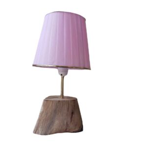Rustikale Holzstamm-Tischlampe Handgefertigt Fantasy