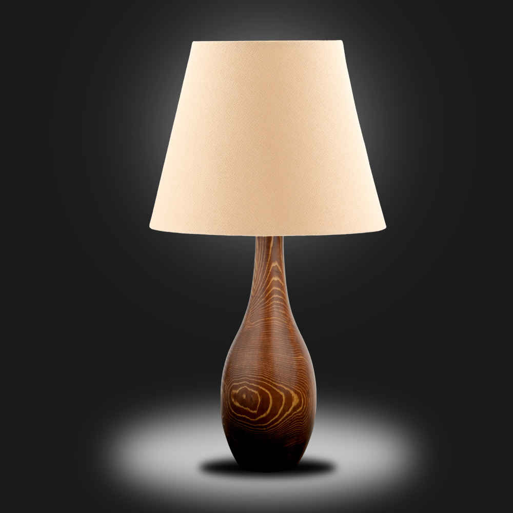 Set aus 2 Akzent Holz-Tischlampen Handgefertigt Safa