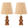 Set aus 2 Akzent Holz-Tischlampen Handgefertigt Hoor