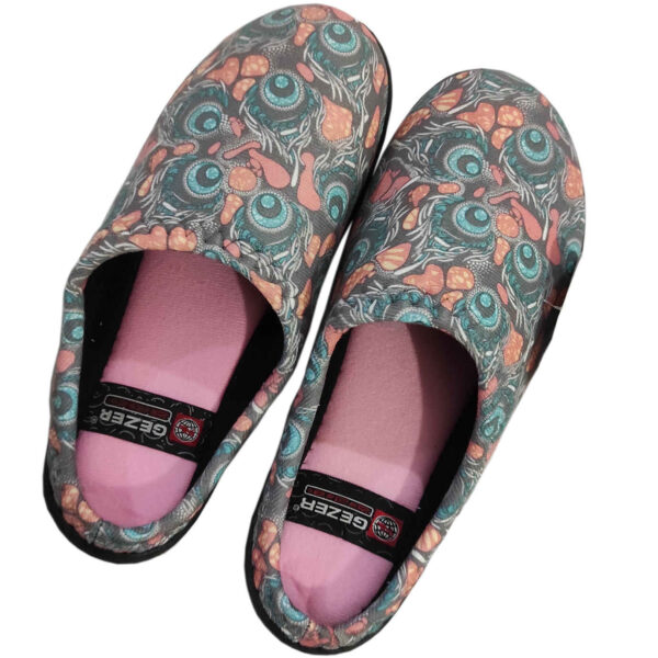 Weiche graue Hausschuhe für Damen Modell Owl