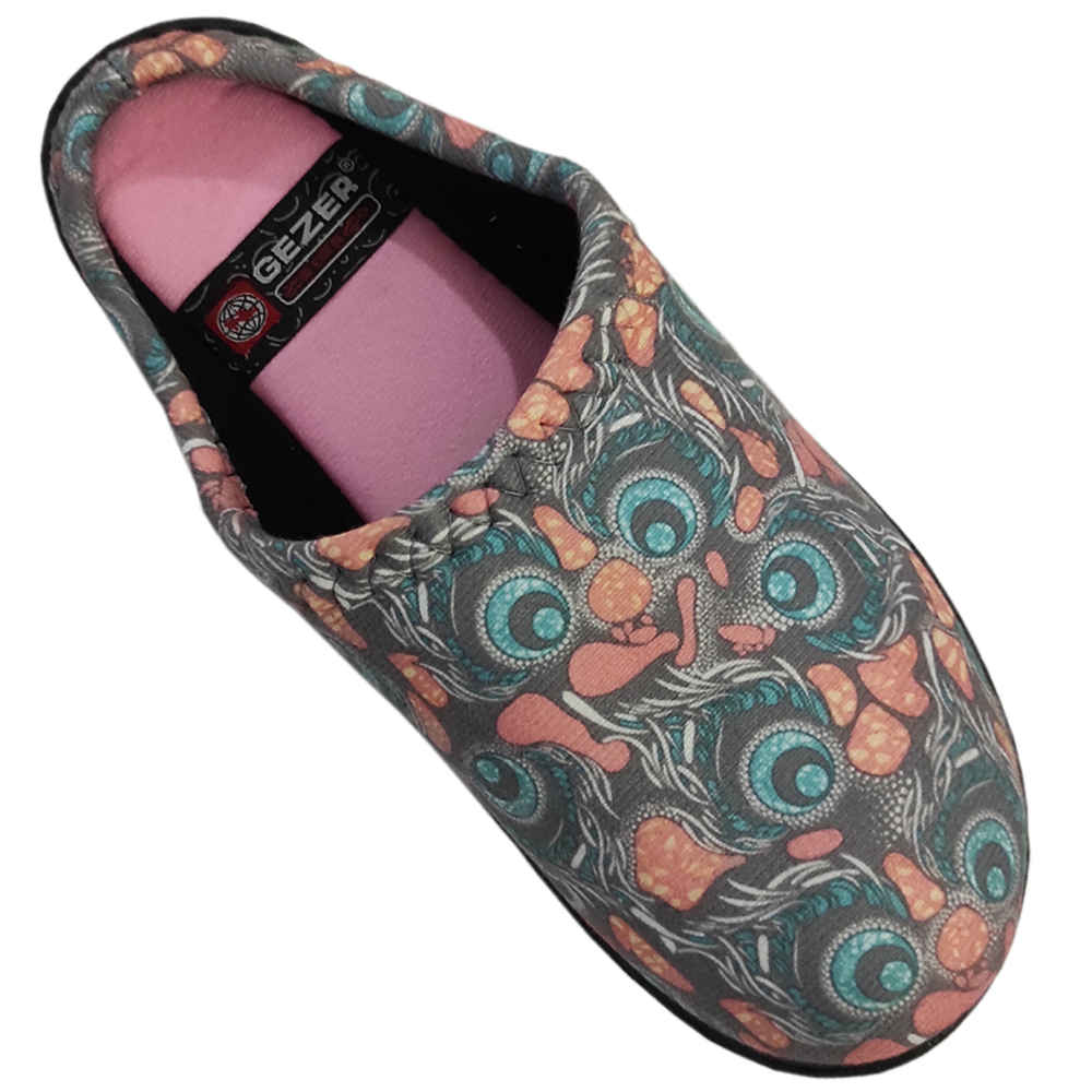 Weiche graue Hausschuhe für Damen Modell Owl