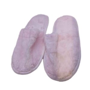 Weiche pinke Plüschhausschuhe für Damen Modell Honey