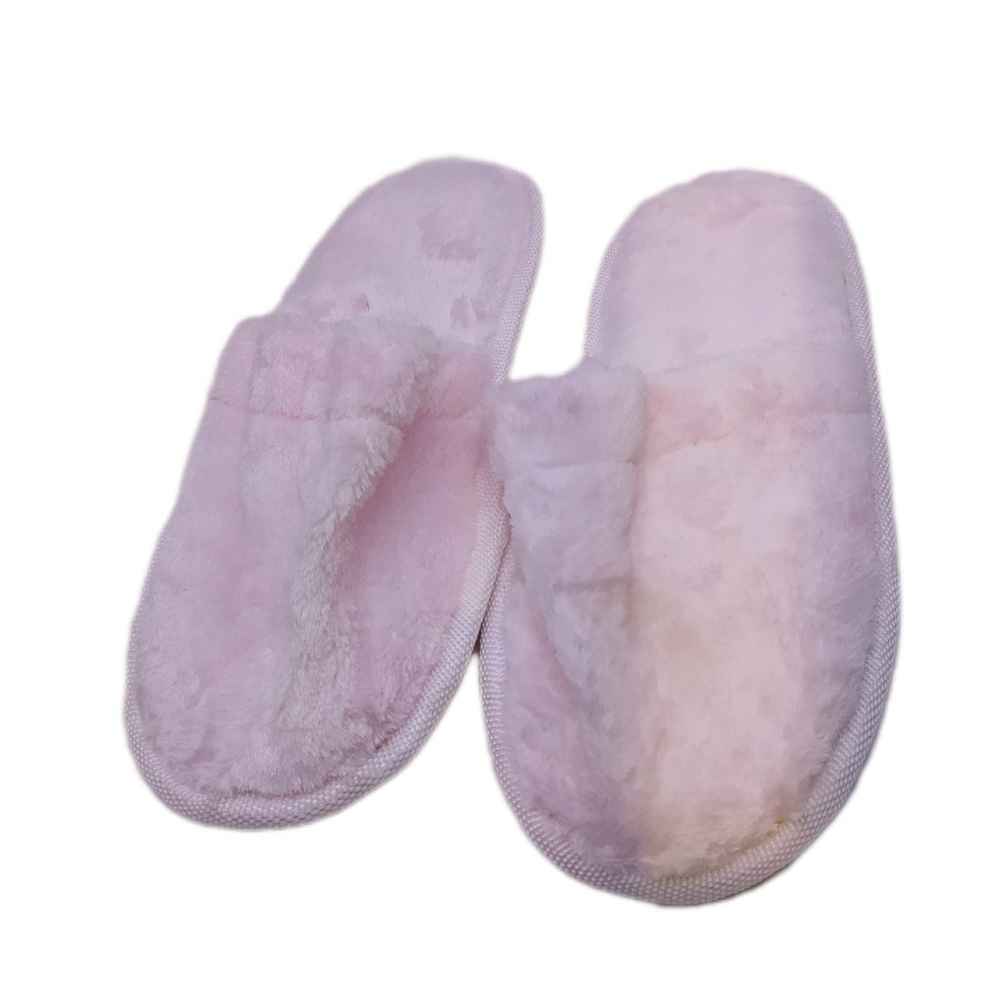 Weiche pinke Plüschhausschuhe für Damen Modell Honey
