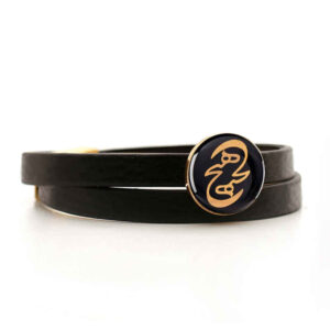Persisches Lederarmband für Männer und Frauen – Schwarz Hich