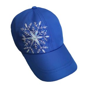 Damen Blaue Bestickte Kappe – Modell Avat
