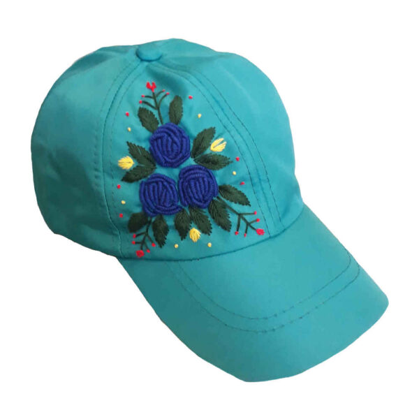 Damen Blaue Bestickte Kappe - Modell Ronika