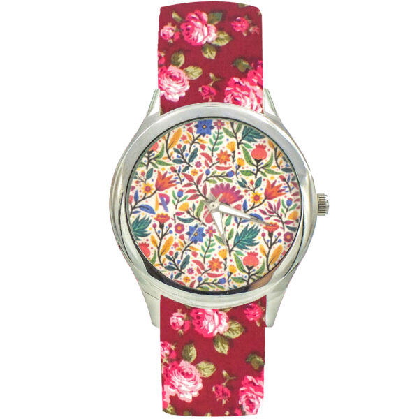 Damen Florale Liberty Boho Stoffband-Uhr – Baharan