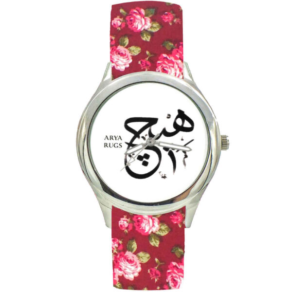 Damen Florale Boho Stoffband-Uhr – Persische Kalligraphie Hich