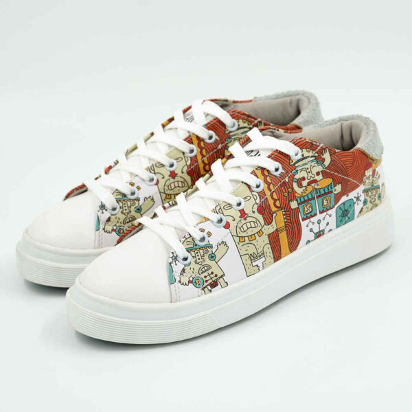 Graffiti-Print Sneakers - Damenchic Freizeitschuhe Modell Cartoon