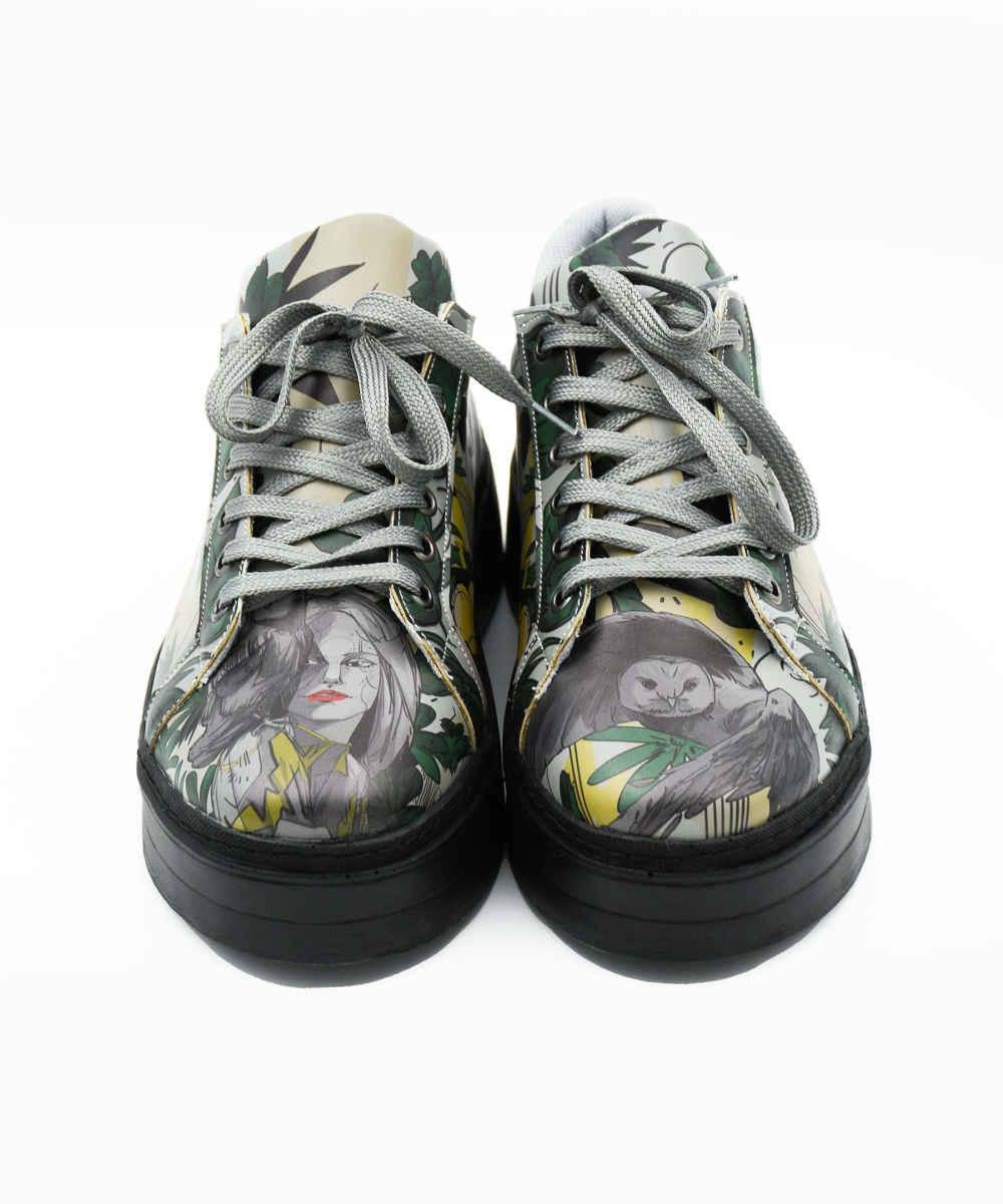 Graffiti-Print Sneakers – Damenchic Freizeitschuhe Modell Elina