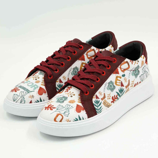 Graffiti-Print Sneakers - Damenchic Freizeitschuhe Modell Gmoment