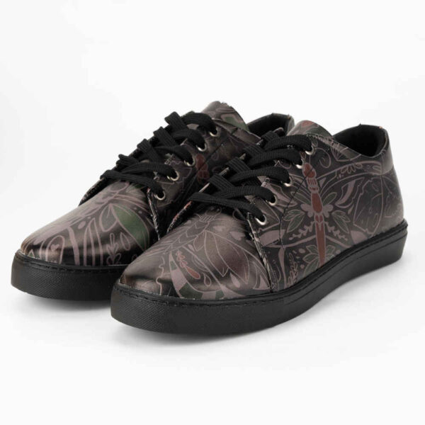 Graffiti-Print Sneakers - Damenchic Freizeitschuhe Modell Javan