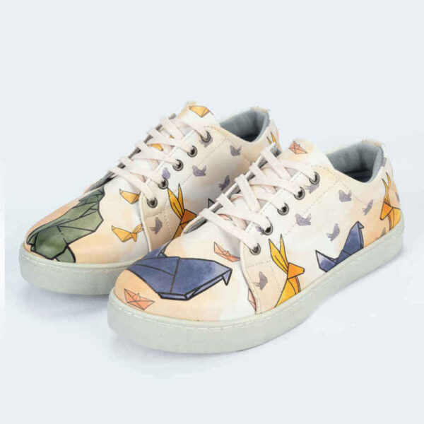 Graffiti-Print Sneakers - Damenchic Freizeitschuhe Modell Kangaroo