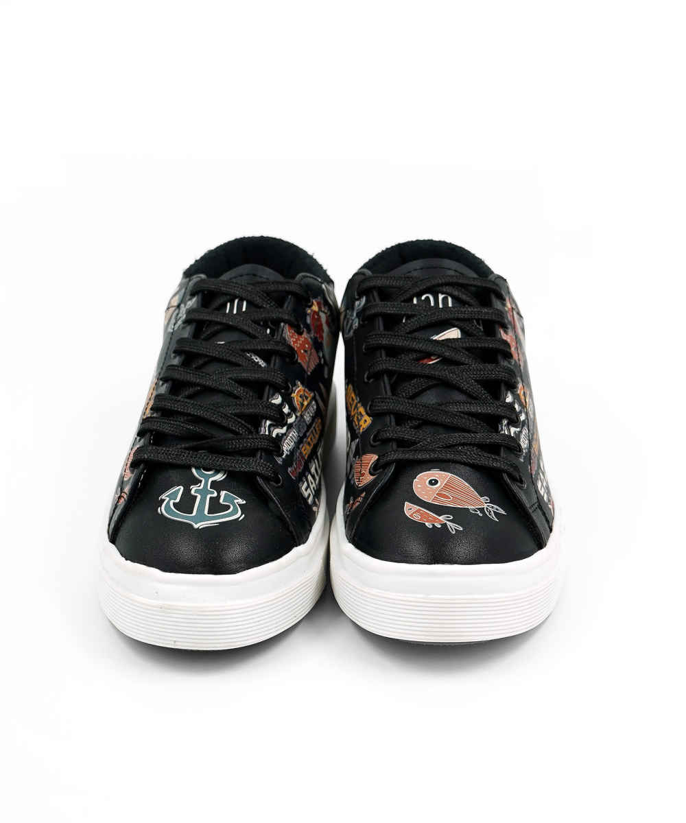 Graffiti-Print Sneakers – Damenchic Freizeitschuhe Modell Karin