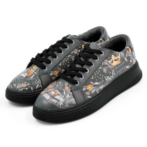 Graffiti-Print Sneakers – Damenchic Freizeitschuhe Modell Nature