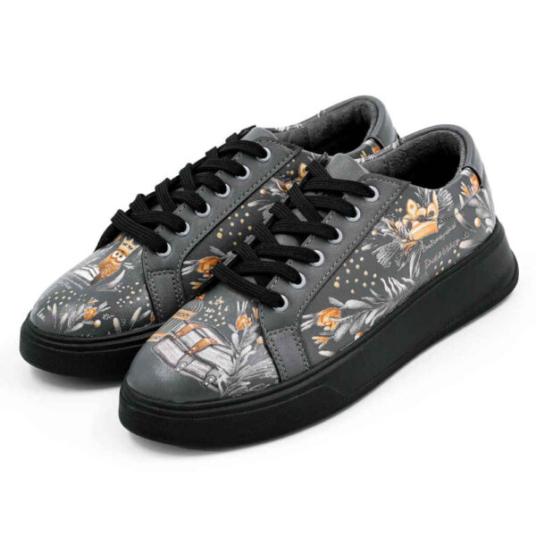 Graffiti-Print Sneakers - Damenchic Freizeitschuhe Modell Nature