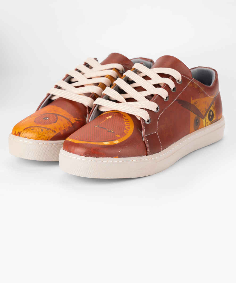 Graffiti-Print Sneakers – Damenchic Freizeitschuhe Modell Owl