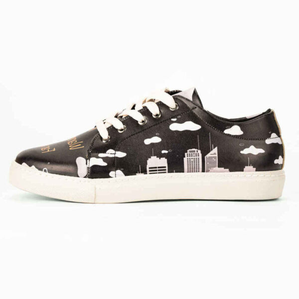 Graffiti-Print Sneakers - Damenchic Freizeitschuhe Modell Town