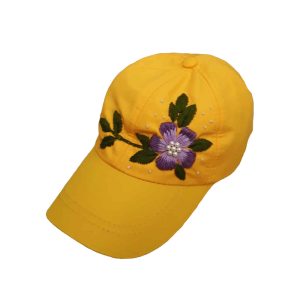 Damen Gelbe Bestickte Kappe – Modell Elmira
