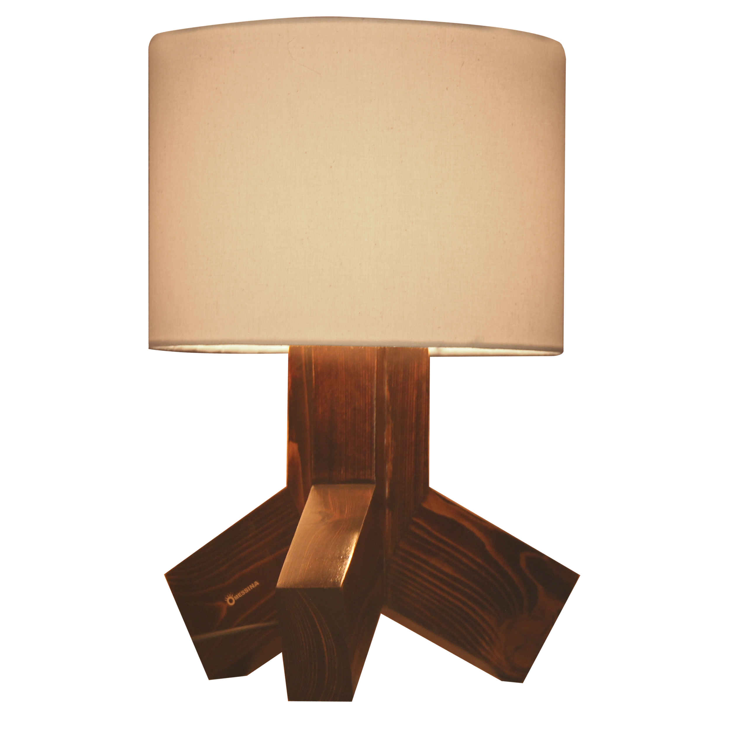 Akzent Holz-Tischlampe Handgefertigt Bahman