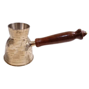 Türkische Kaffeekanne – Traditionell gravierter Messing-Cezve / Ibrik, Mahsan