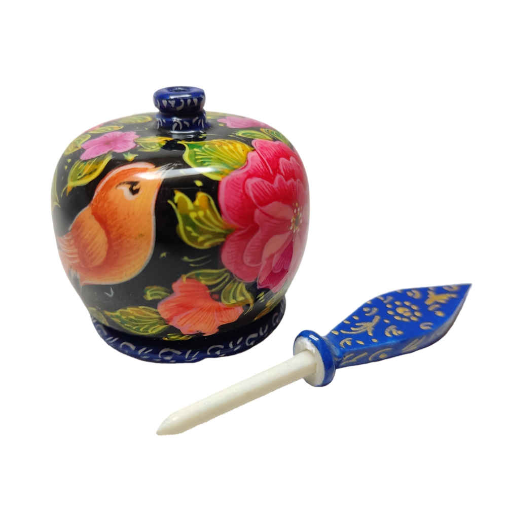 Persischer Surma Dani Behälter zur Aufbewahrung von Kohl aus Kamelfleisch Floral